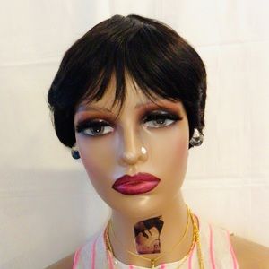 No Lace Human Wig With Bang Short Wig Women Wig